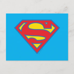Klassisk Supergirl-logotyp med blå kontur Vykort