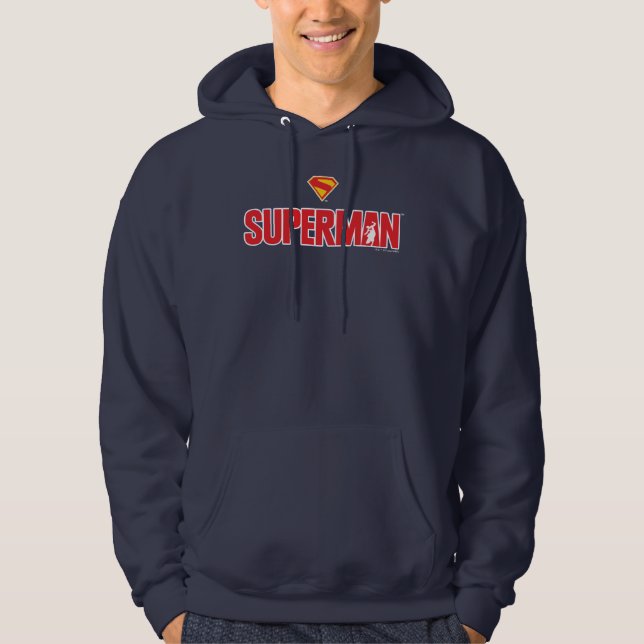 Klassisk superman, fet Logotyp Hoodie (Framsida)