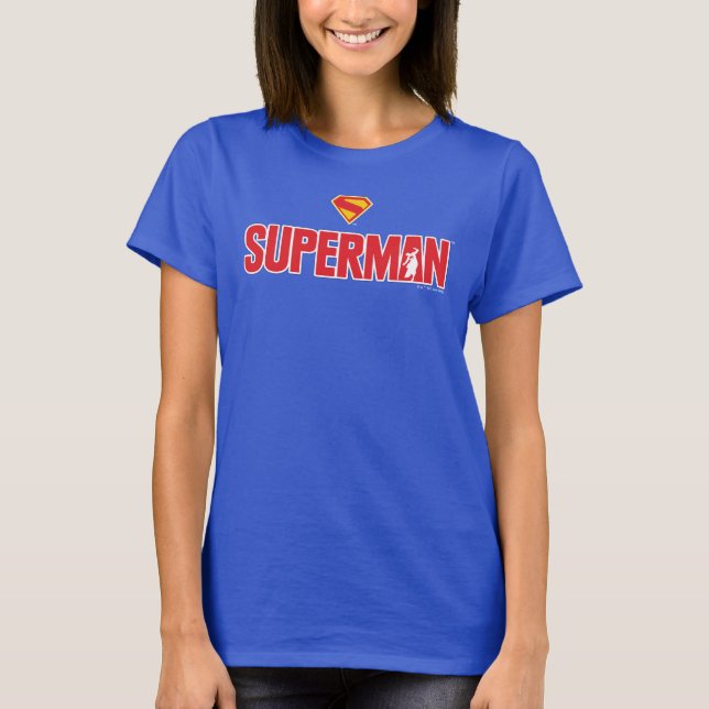 Klassisk superman, fet Logotyp T Shirt (Framsida)