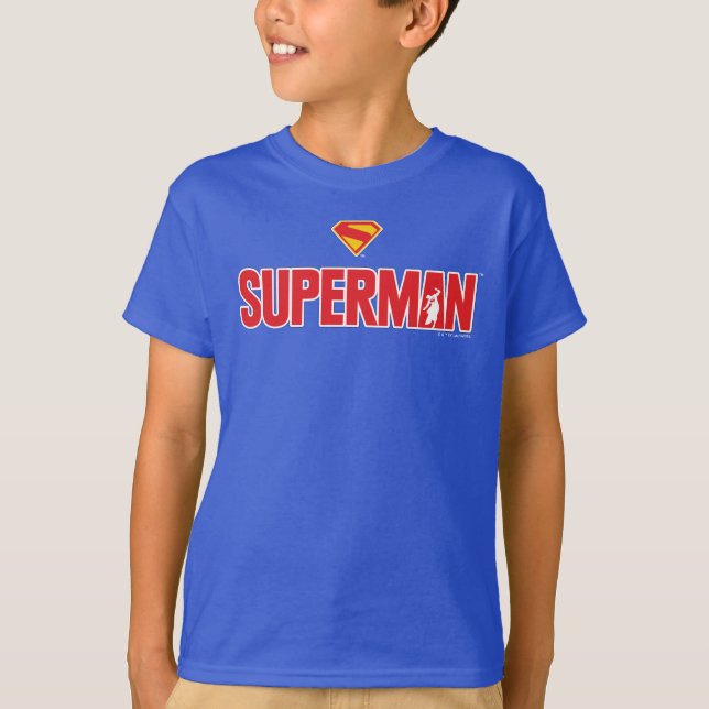 Klassisk superman, fet Logotyp T Shirt (Framsida)