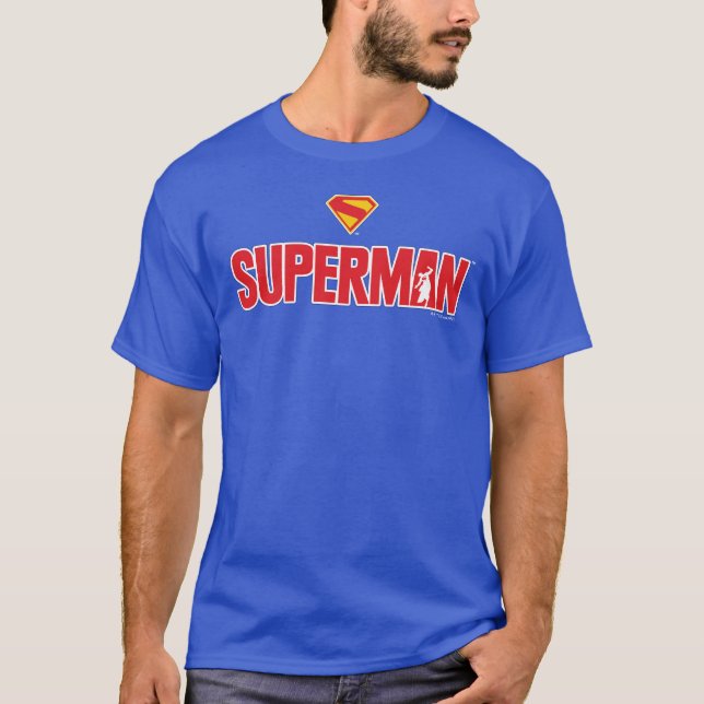 Klassisk superman, fet Logotyp T Shirt (Framsida)