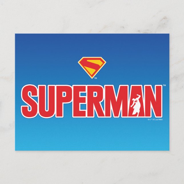 Klassisk superman, fet Logotyp Vykort (Framsida)