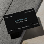 Klassisk, svart, blå vit Elegant, minimalistisk Visitkort<br><div class="desc">Klassiskt affärskort i svart,  vitt och blek blått för ett professionell- och tidlöst utseende. Svart professionell med affärskortet på ena sidan,  svart med kontaktinformationen i vitt och namn i blått,  med den andra sidan tom.</div>