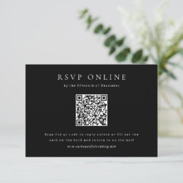 Klassisk svart enkel QR-kod vigsel OSA Kort