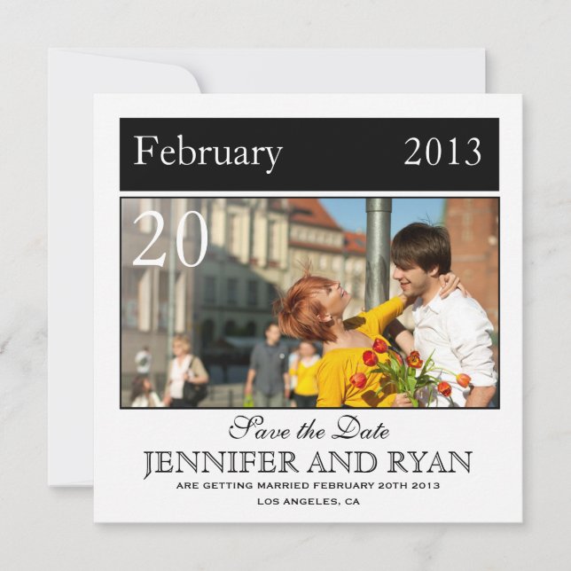 Klassisk svart foto Spara datum Spara Datumet (Framsida)