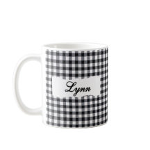 Klassisk svart gingham-personlig namn 