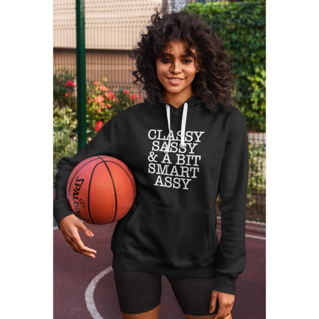 Klassisk svart hoodie för kvinnor t shirt (Classic Women's Cool Black Hoodie)