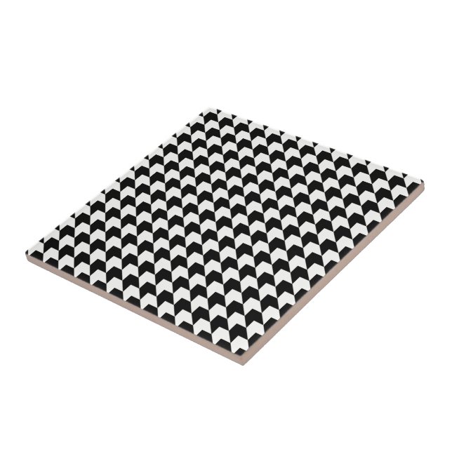 Klassisk svart houndstooth mönster kakelplatta (Sidan)