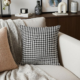 Klassisk svart houndstooth mönster kudde