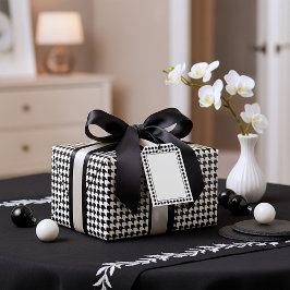 Klassisk svart houndstooth mönster presentpapper