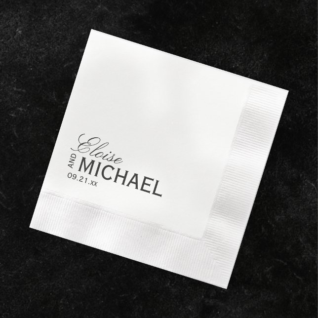 Klassisk svart kalligrafi formell bröllop pappersservett (Accent your formal affair with these Classic Black Calligraphy Formal Wedding Napkins! )