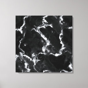 Klassisk svart marble grått vit personalize diy canvastryck