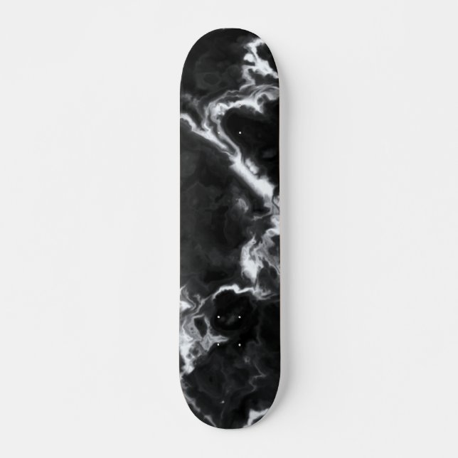 Klassisk svart marble grått vit personalize diy mini skateboard bräda 18,5 cm (Framsida)