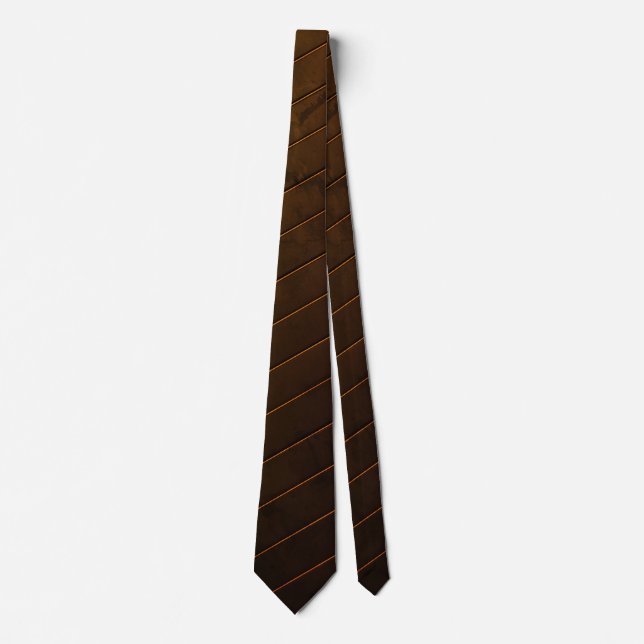 Klassisk svart och guld diagonal randig slips (Framsida)