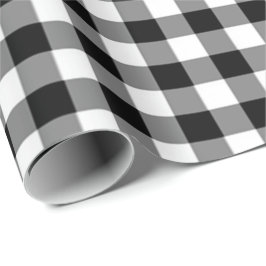 Klassisk svart och vit buffalo Play Mönster Presentpapper