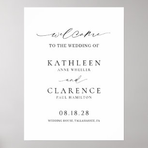 Klassisk svart och vit Elegant bröllop Poster