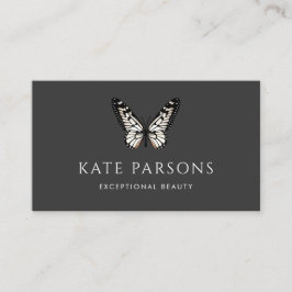 Klassisk svart och vit fjäril visitkort