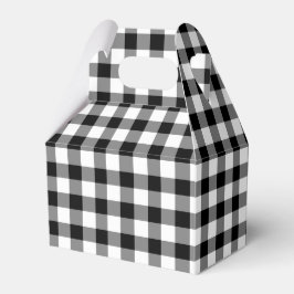 Klassisk svart och vit gingham i rutigt mönster presentaskar