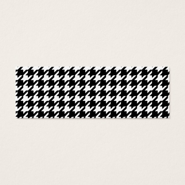 Klassisk svart och vit houndstooth Mönster Litet Visitkort (Framsidan)