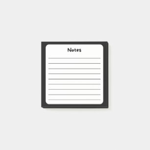 Klassisk svart och vit, klibbig anteckningsblock post-it block