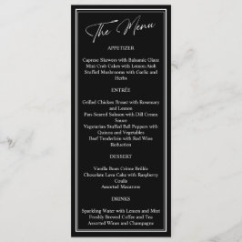 Klassisk svart och vit modern Bröllop Meny