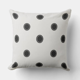 Klassisk svart och vit polka punkt Pillow Kudde
