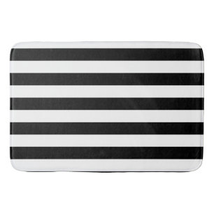 Klassisk svart och vit stripe Mönster Badrumsmatta