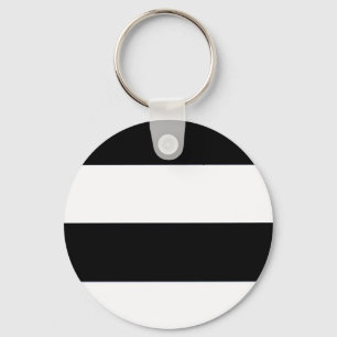 Klassisk svart och vit stripe Mönster Nyckelring