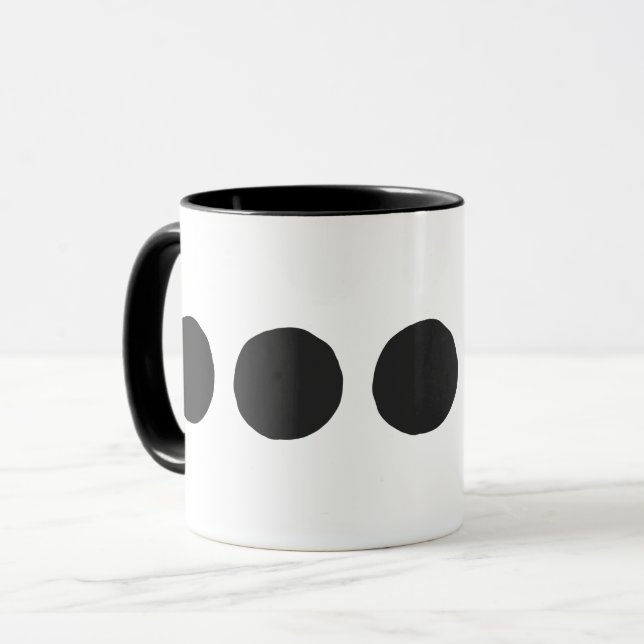 Klassisk svart prickig kaffe mugg (Framsida vänster)