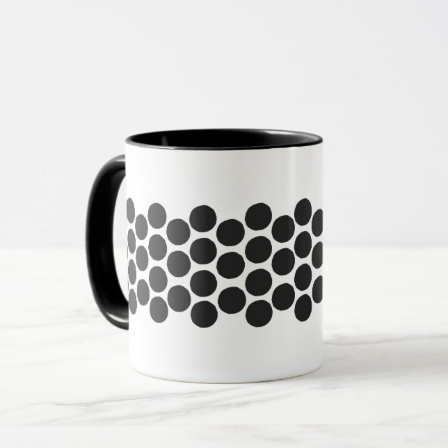 Klassisk svart prickig kaffekopp (Framsida vänster)