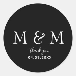 Klassisk svart rund etikett