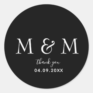 Klassisk svart rund etikett