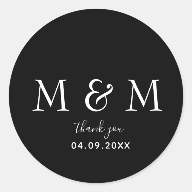 Klassisk svart rund etikett (Framsida)