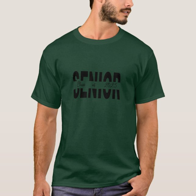 Klassisk svart Senior anpassad T Shirt (Framsida)