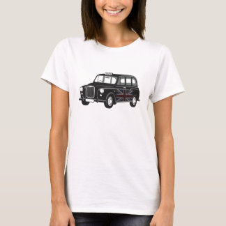Klassisk svart taxi London Retro platt design T Shirt