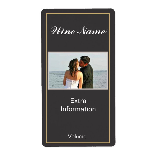 Klassisk svart Vin-etikett Fraktsedel (Framsidan)