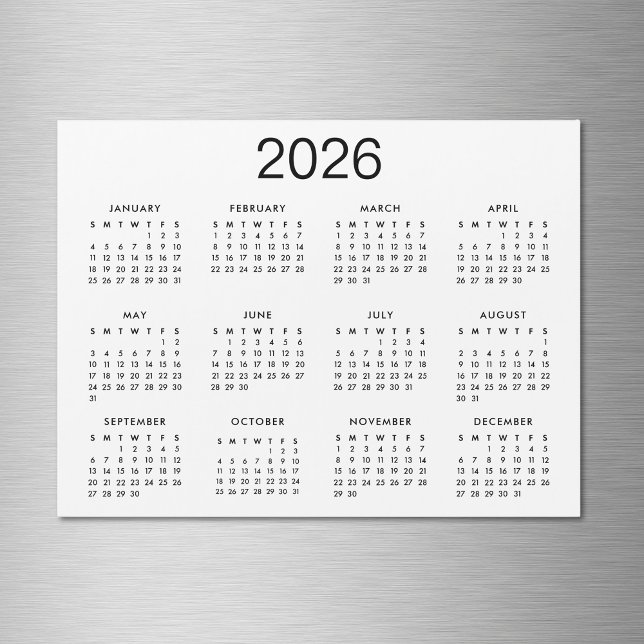 Klassisk svart-vit 2024 kalender magnet (Skapare uppladdad)