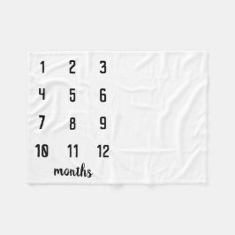 Klassisk svart vit Baby-milstolpe Baby Blanket Fleecefilt