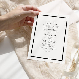 Klassisk svart vit Bröllop Inbjudningar