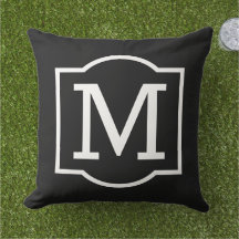 Klassisk Svart Vit Fästemärke Monogram
