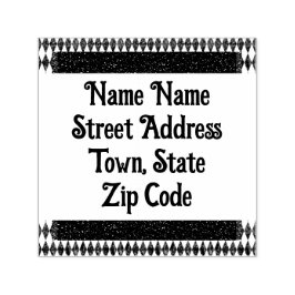 Klassisk svart vit Harlequin Diamond Argyle Självfärgande Stämpel