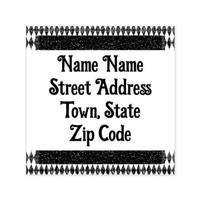 Klassisk svart vit Harlequin Diamond Argyle Självfärgande Stämpel (Design)