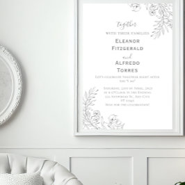 Klassisk svart & vit illustrerad inbjudan