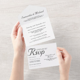 Klassisk svart-vit minimalistisk allt-i-ett