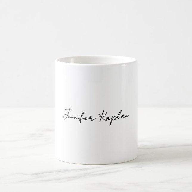 Klassisk svart & vit minimalistisk professionell kaffemugg (Center)