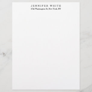 Klassisk svart vit minimalistisk vanlig Elegant Brevhuvud