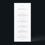 Klassisk svart-vit monogram elegant bröllopsdesign meny<br><div class="desc">Klassisk och elegant design.</div>