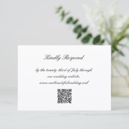 Klassisk svart-vit QR-kod Tidlös bröllopsdesign OSA Kort