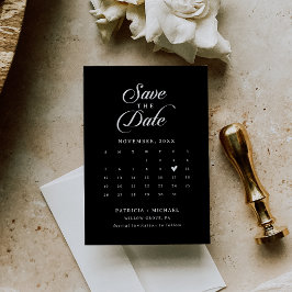 Klassisk svart-vit QR-kodskalender Spara Datumet