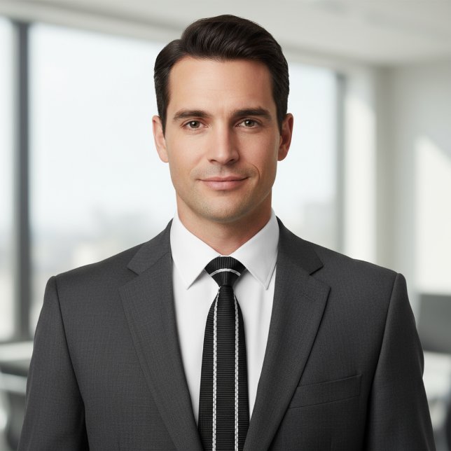 Klassisk svart & vit randig klänning slips (Skapare uppladdad)